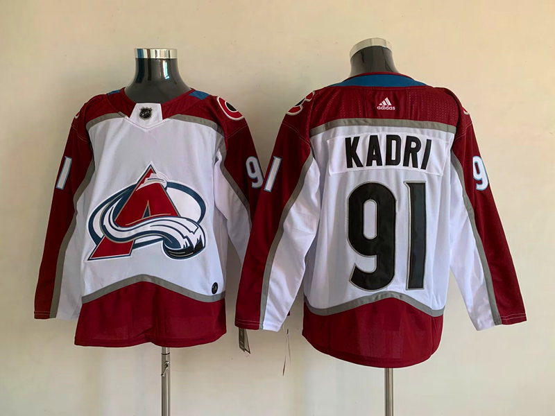 Men's Colorado Avalanche Nazem Kadri #91 White Home Breakaway Jersey